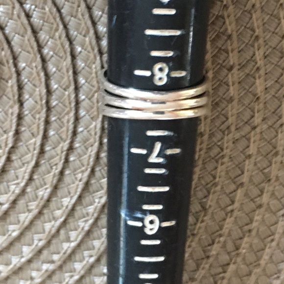 Blue Rough Cut 3 Stones Silver Ring - Picture 3 of 4